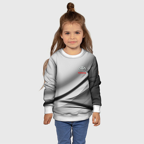 Детский свитшот Toyota texrure grey / 3D-Белый – фото 4