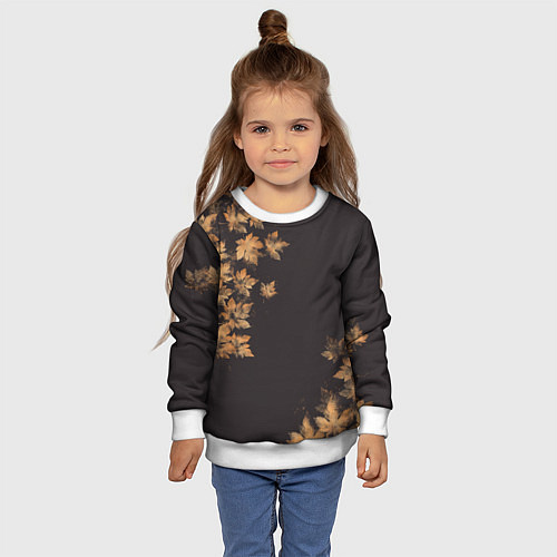 Детский свитшот Осенние листья эффект / 3D-Белый – фото 4