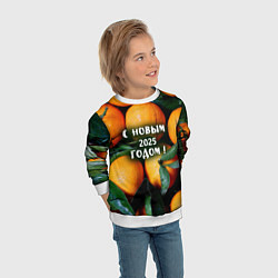 Свитшот детский Много апельсинов мандаринов: с новым 2025 годом, цвет: 3D-белый — фото 2