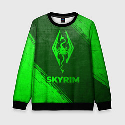 Детский свитшот Skyrim - green gradient