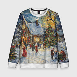 Детский свитшот Новогодние каникулы картина маслом