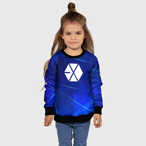 Детский свитшот Exo blue poly / 3D-Черный – фото 4