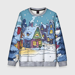 Детский свитшот Зимние домики иллюстрация