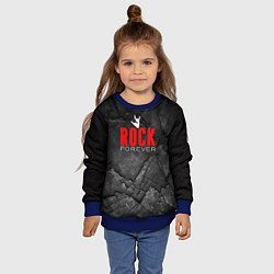 Свитшот детский Rock forever on black, цвет: 3D-синий — фото 2