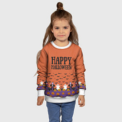 Свитшот детский Happy Halloween pattern, цвет: 3D-белый — фото 2
