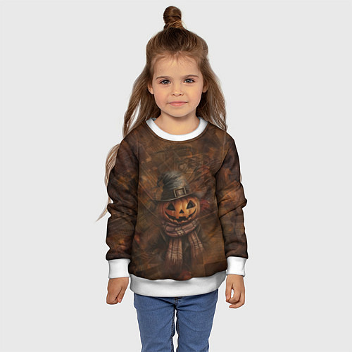 Детский свитшот Весёлый тыквенный Джек / 3D-Белый – фото 4