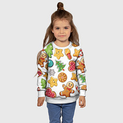 Свитшот детский Новогодние сладости, цвет: 3D-белый — фото 2