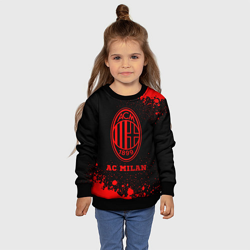 Детский свитшот AC Milan - red gradient / 3D-Черный – фото 4