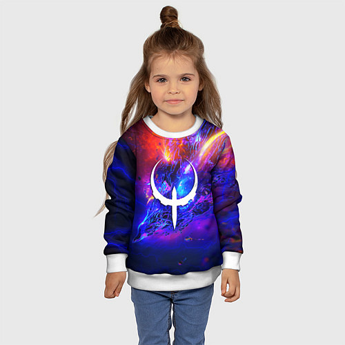 Детский свитшот Quke неоновый стиль / 3D-Белый – фото 4