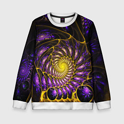 Свитшот детский Fractal illusion steel, цвет: 3D-белый