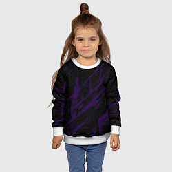 Свитшот детский Фиолетовые точки на чёрном фоне, цвет: 3D-белый — фото 2