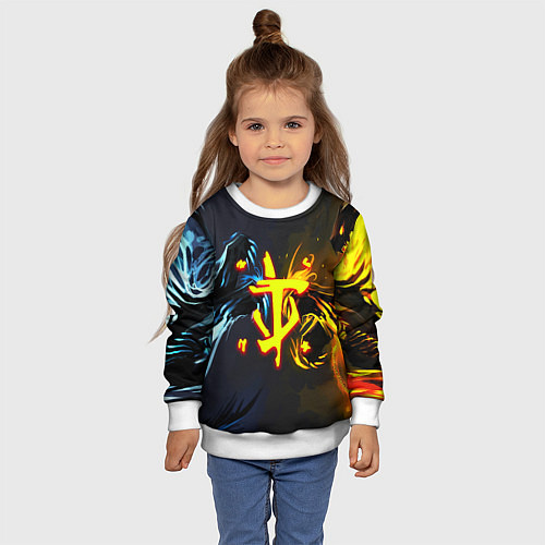 Детский свитшот Doom logo monster / 3D-Белый – фото 4