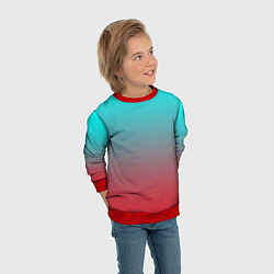 Свитшот детский Абстрактно неоновый градиент, цвет: 3D-красный — фото 2