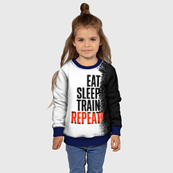 Свитшот детский Eat sleep train repeat, цвет: 3D-синий — фото 2