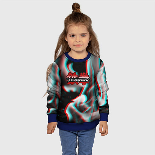 Детский свитшот Tekken fire glitch / 3D-Синий – фото 4