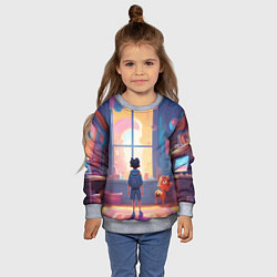 Свитшот детский Детство приключения, цвет: 3D-меланж — фото 2