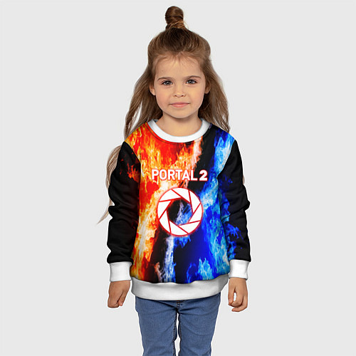 Детский свитшот Portal битва огней / 3D-Белый – фото 4