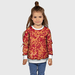 Свитшот детский Абстрактная текстура - красно-оранжевая рябь, цвет: 3D-белый — фото 2