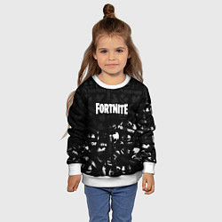 Свитшот детский Fortnite pattern black, цвет: 3D-белый — фото 2