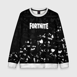 Свитшот детский Fortnite pattern black, цвет: 3D-белый