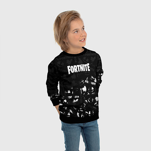 Детский свитшот Fortnite pattern black / 3D-Черный – фото 3