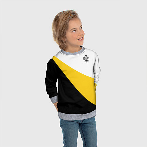 Детский свитшот Мы русские с нами Бог малый черный кцк Николай II / 3D-Меланж – фото 3