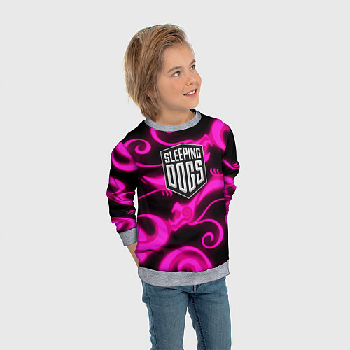 Детский свитшот Sleeping dogs japan gta dragon / 3D-Меланж – фото 3