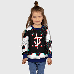 Свитшот детский Doom hexagon glitch color, цвет: 3D-синий — фото 2