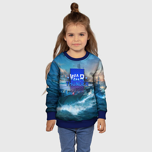 Детский свитшот War Thunder ship / 3D-Синий – фото 4