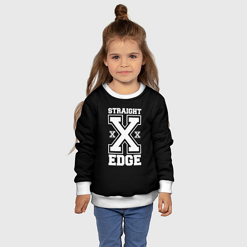 Детский свитшот Straight edge SXE / 3D-Белый – фото 4