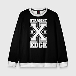 Свитшот детский Straight edge SXE, цвет: 3D-белый