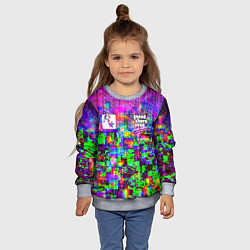 Свитшот детский Vice city glitch game, цвет: 3D-меланж — фото 2