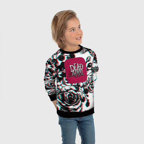 Детский свитшот Dead by april rose glitch / 3D-Черный – фото 3