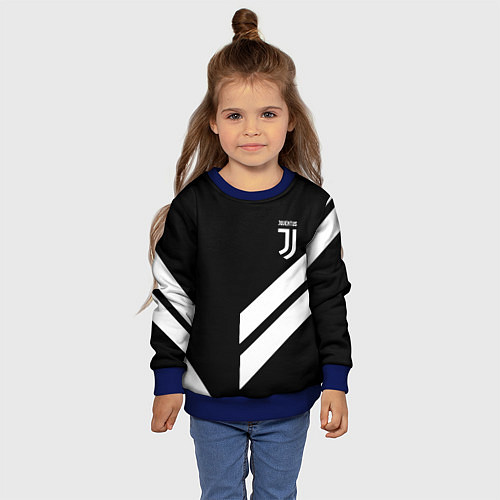 Детский свитшот Juventus line white / 3D-Синий – фото 4