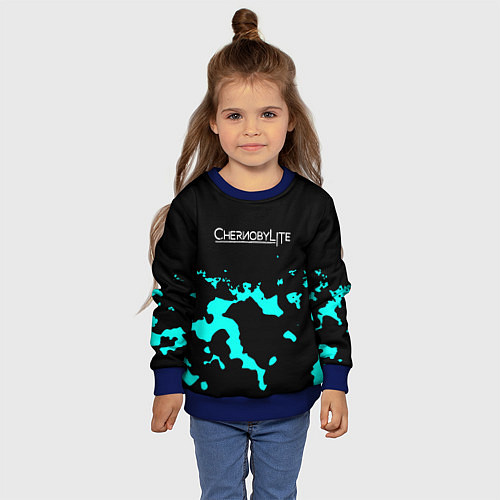 Детский свитшот Chernobylite камуфляж голубой / 3D-Синий – фото 4