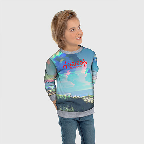 Детский свитшот Horizon: Zero Dawn game steel / 3D-Меланж – фото 3