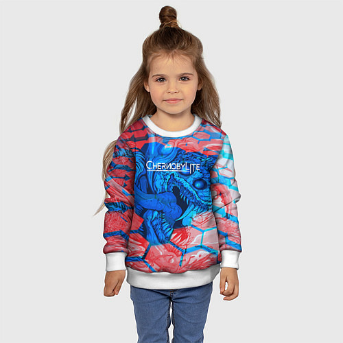 Детский свитшот Chernobylite monster / 3D-Белый – фото 4