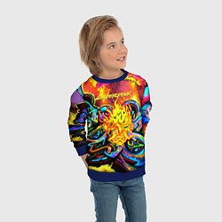 Свитшот детский Cyberpunk 2077 graffity game, цвет: 3D-синий — фото 2