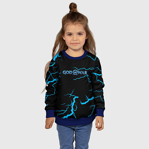 Детский свитшот God of War storm / 3D-Синий – фото 4