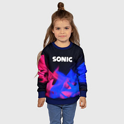 Свитшот детский Sonic neon flame, цвет: 3D-синий — фото 2