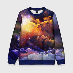 Свитшот детский Абстрактные космические краски, цвет: 3D-синий