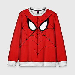Свитшот детский Человек-паук глаза, цвет: 3D-белый