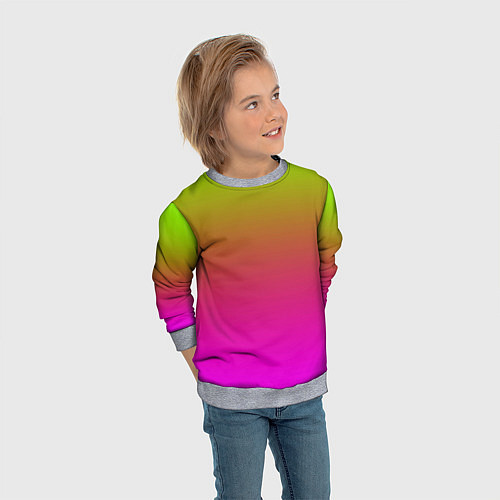 Детский свитшот Неоновый градиент фон / 3D-Меланж – фото 3