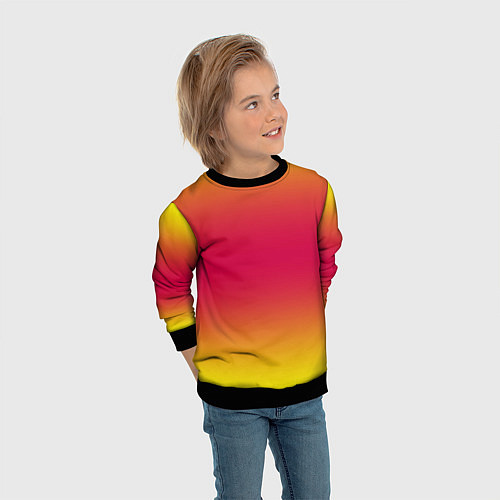 Детский свитшот Персиковый градинет / 3D-Черный – фото 3