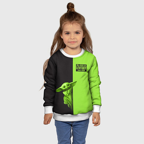 Детский свитшот Child Grogu / 3D-Белый – фото 4