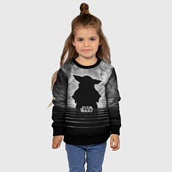 Свитшот детский Звездное небо - Беби Йода, цвет: 3D-черный — фото 2