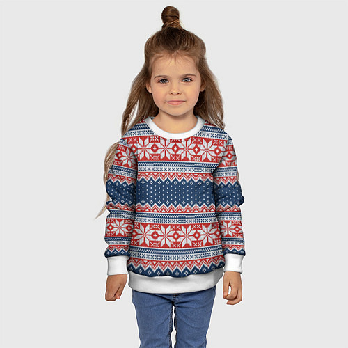 Детский свитшот Knitted Pattern / 3D-Белый – фото 4