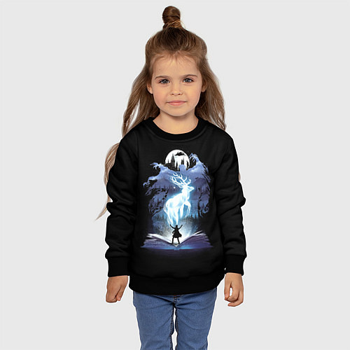 Детский свитшот Harry Potter patronus and dementors / 3D-Черный – фото 4