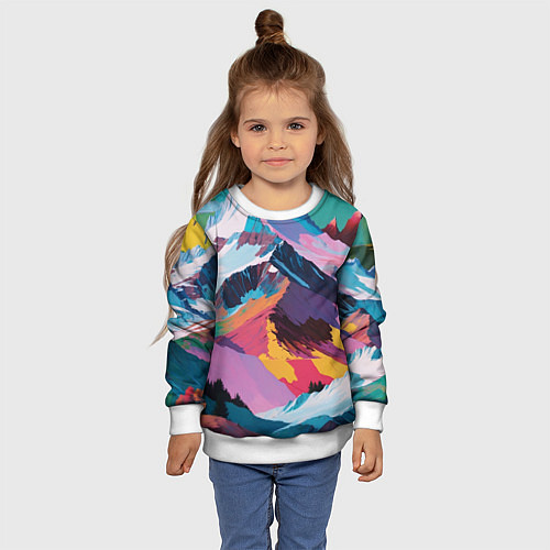 Детский свитшот Горы краски / 3D-Белый – фото 4