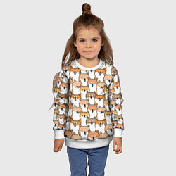 Свитшот детский Узор сиба ину, цвет: 3D-белый — фото 2